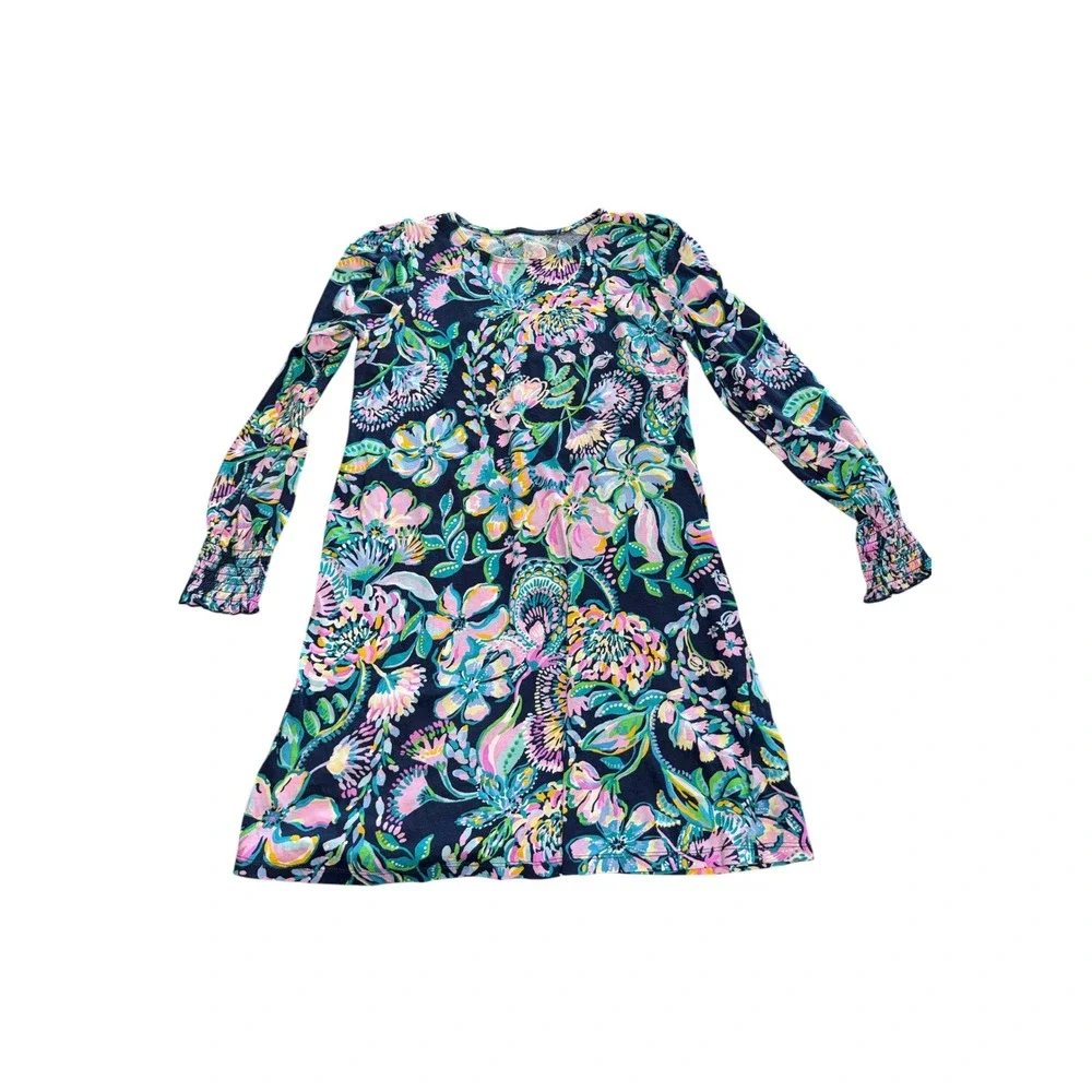 Lilly Pulitzer Girls XL 12-14 Mini Diann Long Cotton Dress in She's Got Sol